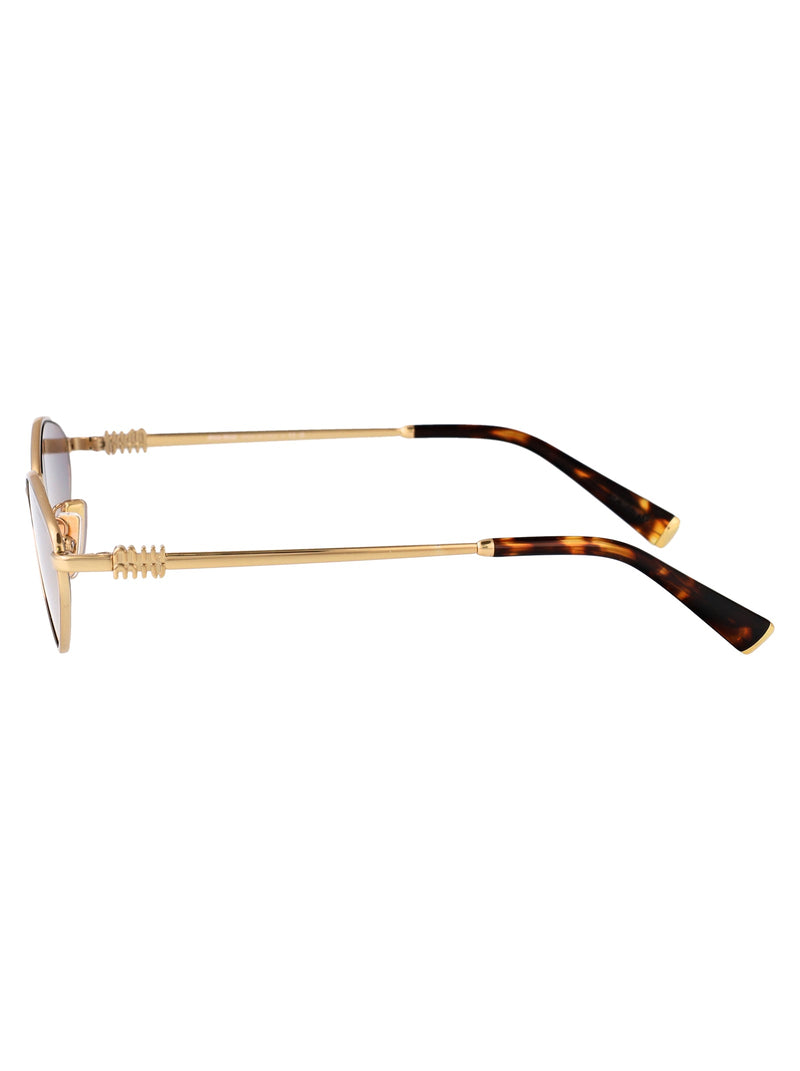 Miu Miu 0mu Metal Cat-Eye Sunglasses — Gold