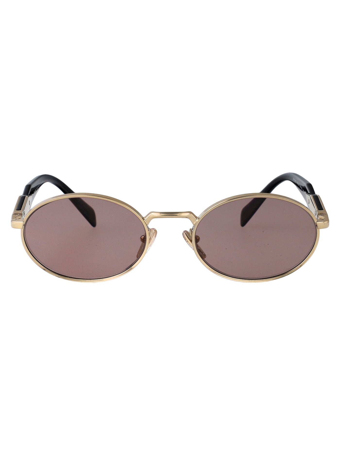 Prada 0pr Oval Metal Frame Sunglasses — Gold