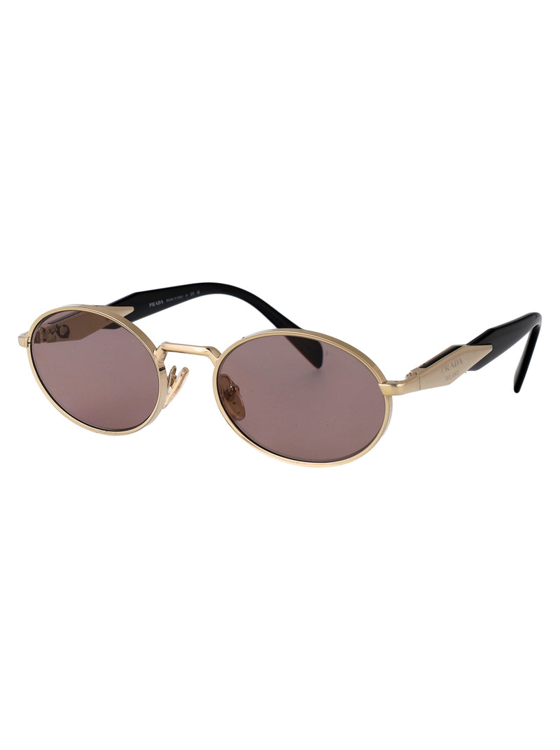 Prada 0pr Oval Metal Frame Sunglasses — Gold
