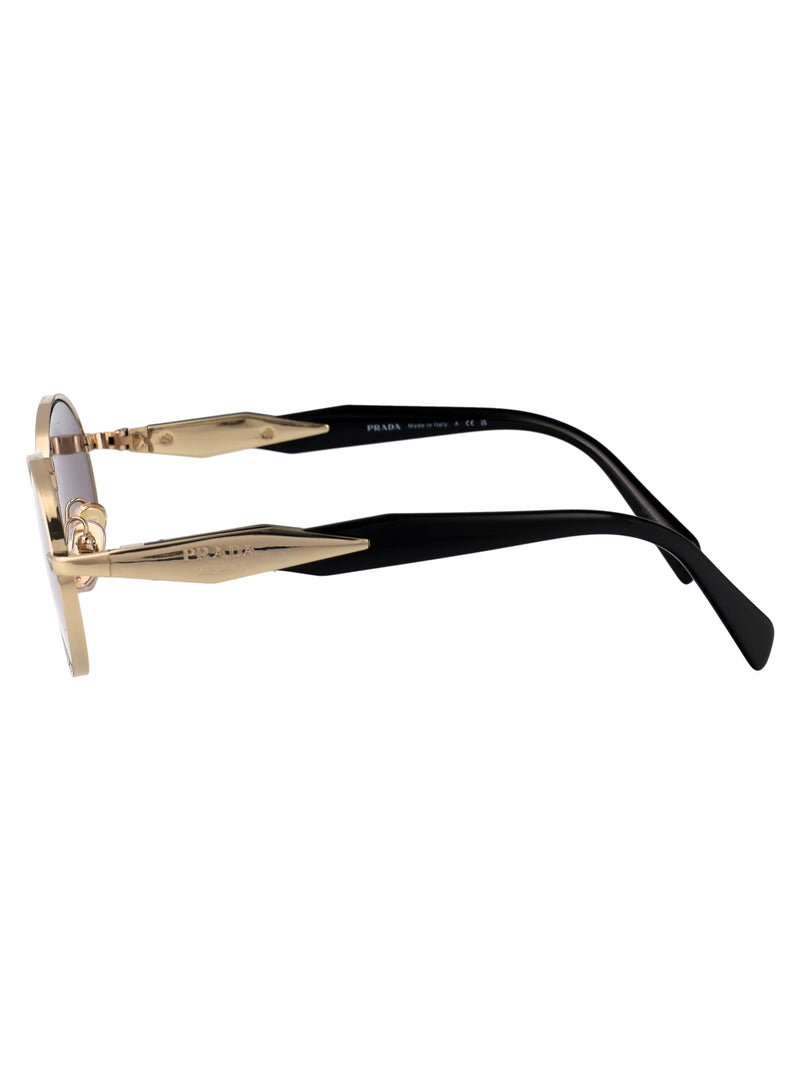 Prada 0pr Oval Metal Frame Sunglasses — Gold