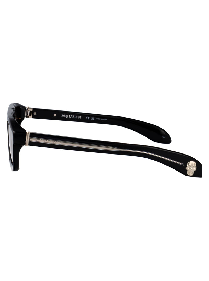 Alexander Mcqueen Am0505s Sculpted Acetate Sunglasses — Black