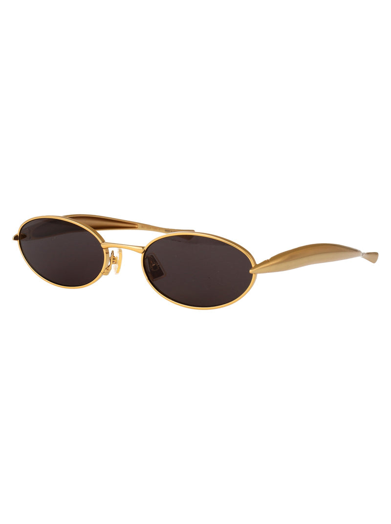 Bottega Veneta Bv1386s Metal Oval Sunglasses — Gold