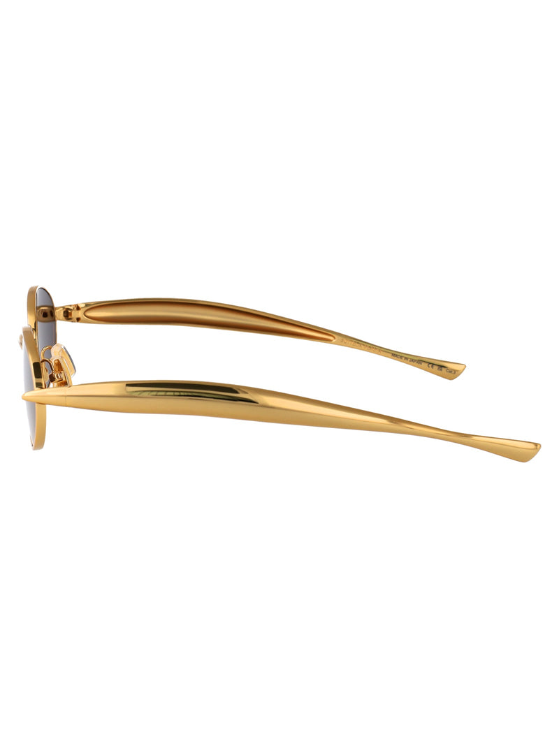 Bottega Veneta Bv1386s Metal Oval Sunglasses — Gold