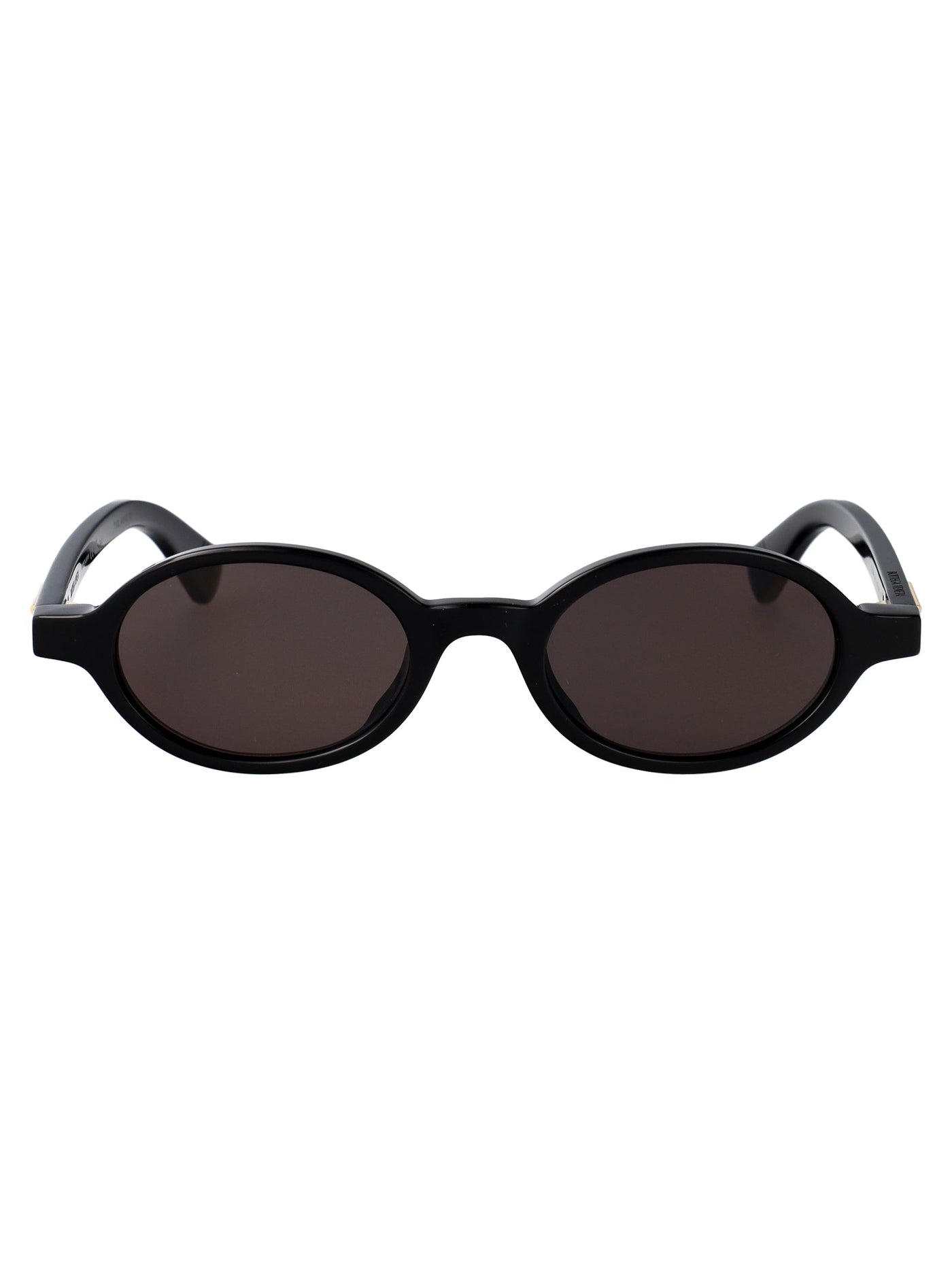 Bottega Veneta Bv1388s Oval Acetate Sunglasses — Black