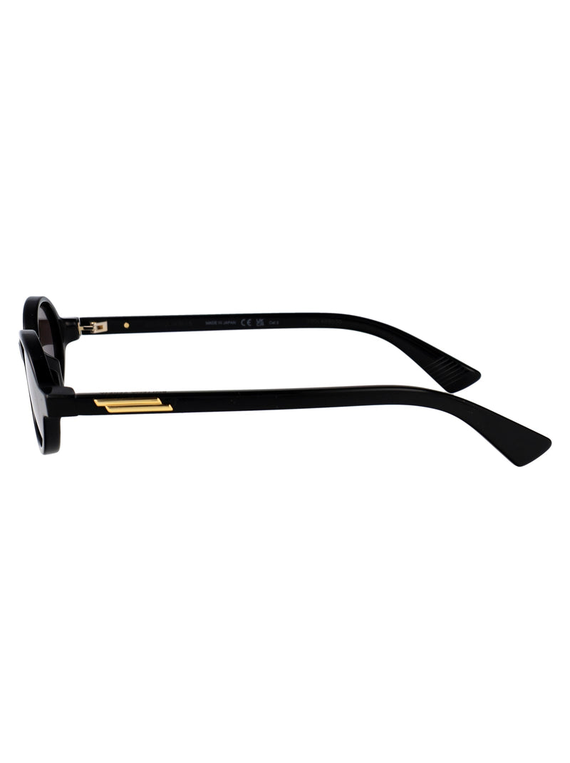 Bottega Veneta Bv1388s Oval Acetate Sunglasses — Black