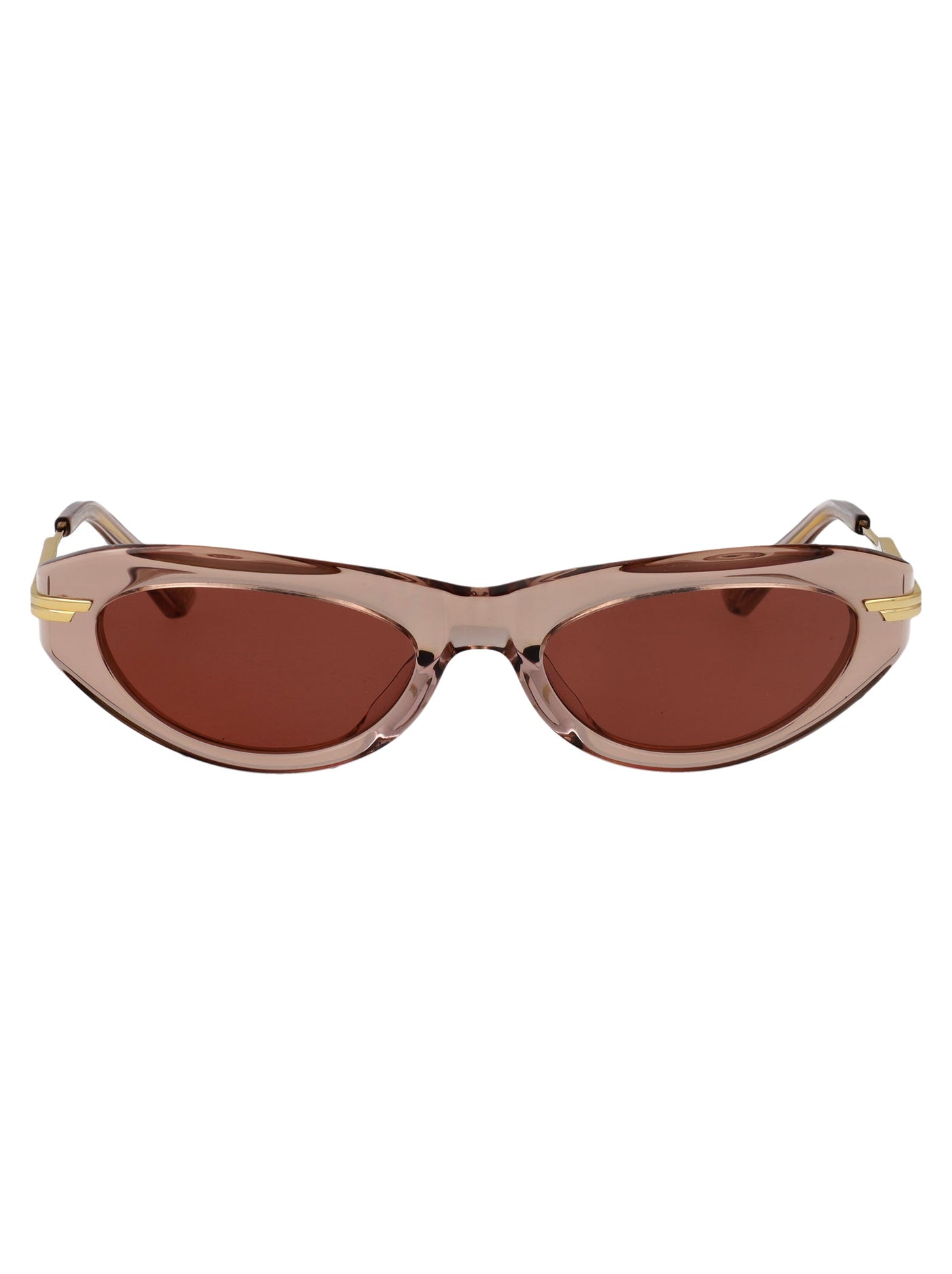 Bottega Veneta Bv1368s Cat-Eye Brown Metal Sunglasses —