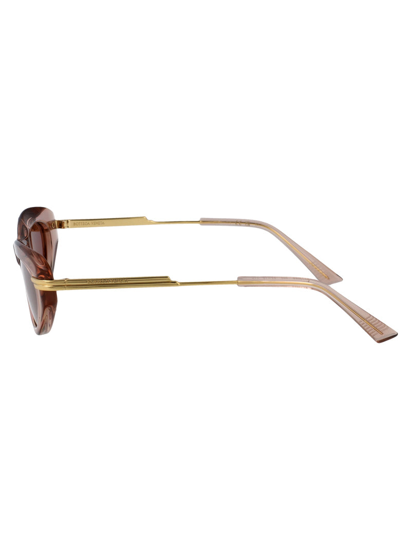 Bottega Veneta Bv1368s Cat-Eye Brown Metal Sunglasses —