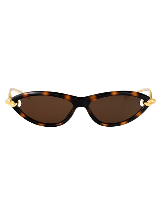 Bottega Veneta Bv1390s Cat-Eye Tortoiseshell Sunglasses — Brown Metal