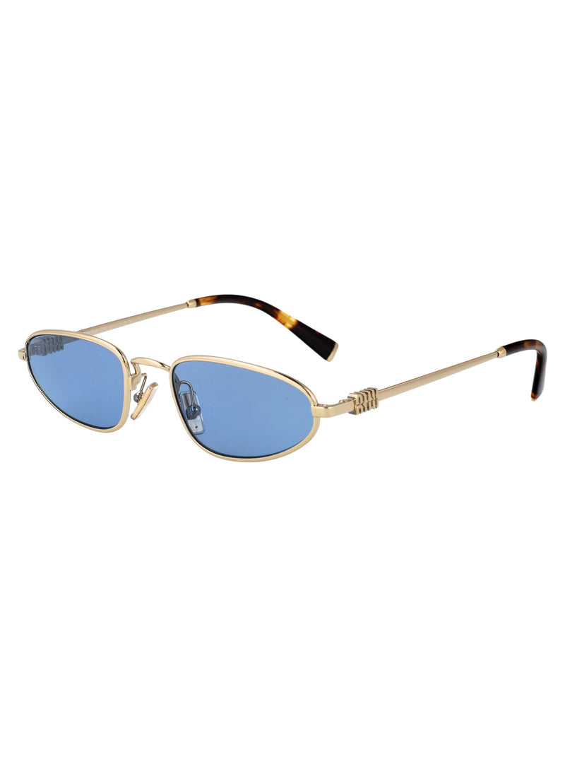 Miu Miu 0mu Metal Frame Sunglasses — Gold