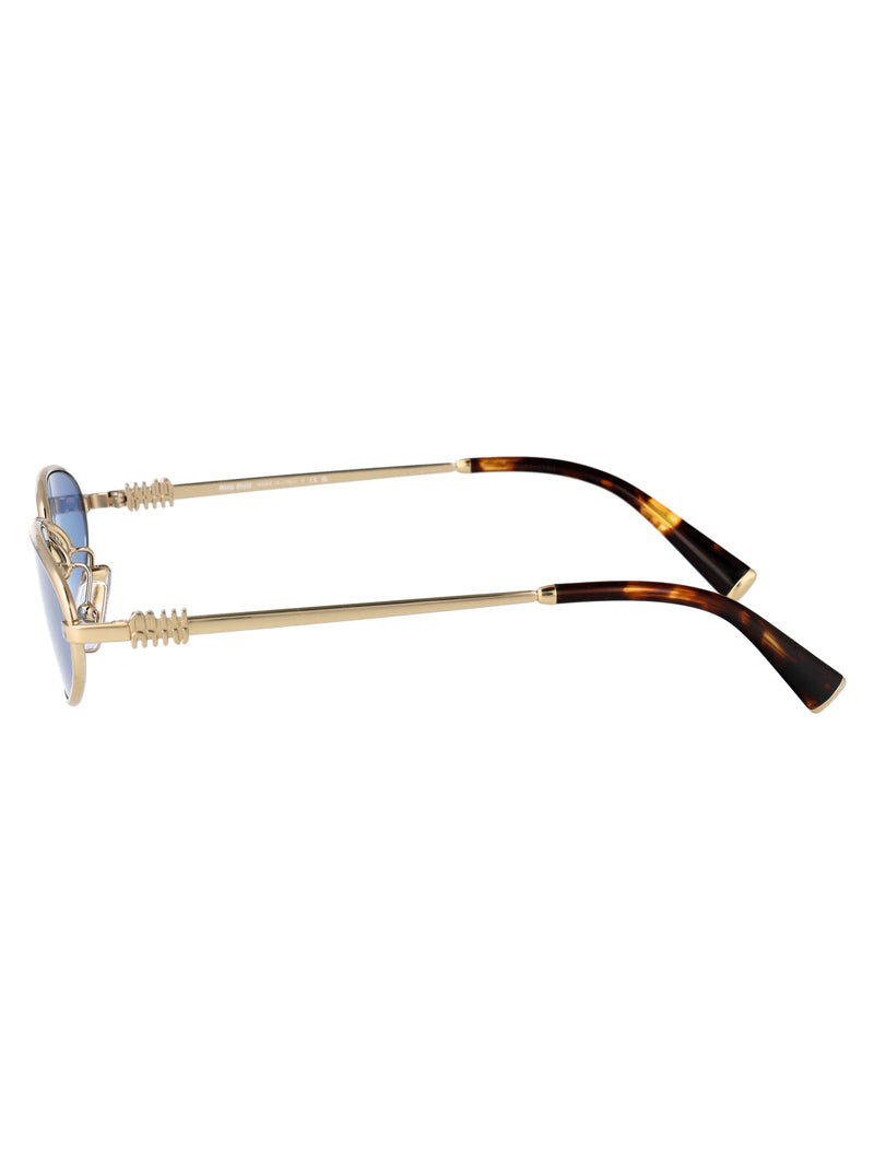Miu Miu 0mu Metal Frame Sunglasses — Gold