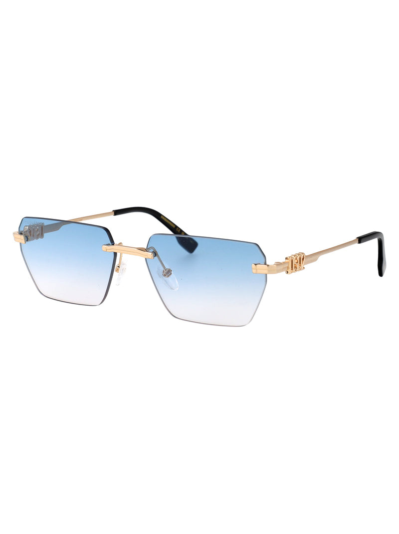 Dsquared2 Rimless Blue-Gradient Sunglasses — Gold Metal