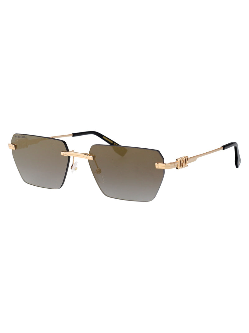 Dsquared2 Frameless Metal Sunglasses — Gold