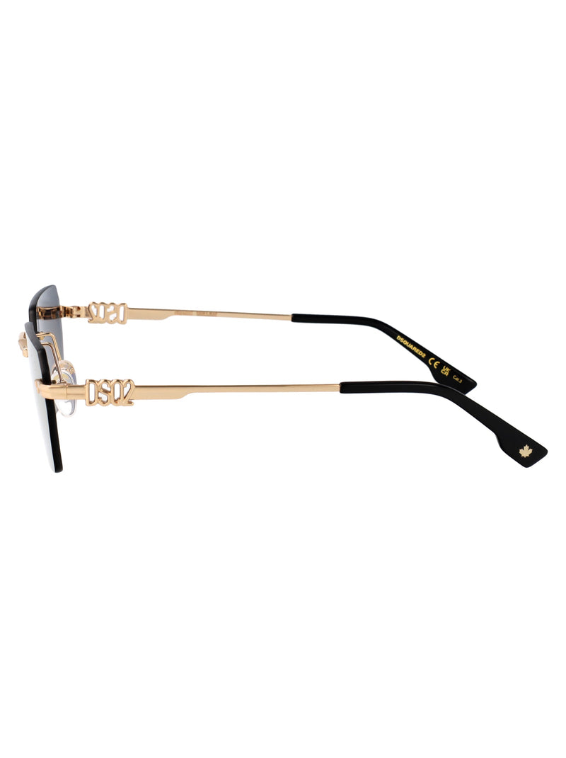 Dsquared2 Frameless Metal Sunglasses — Gold