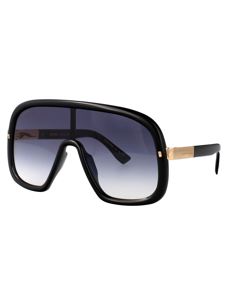 Dsquared2 Gradient-Tinted Shield Sunglasses — Black Injected