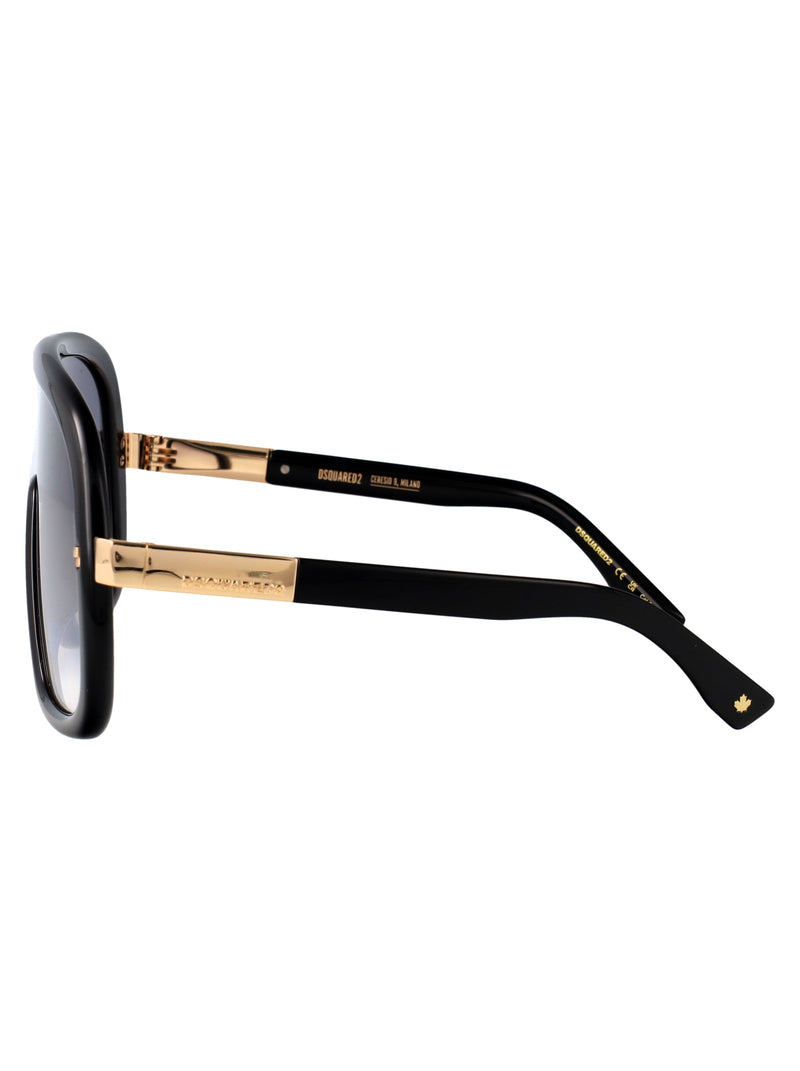 Dsquared2 Gradient-Tinted Shield Sunglasses — Black Injected