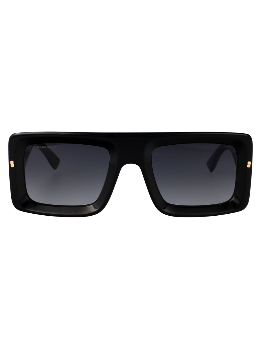 Dsquared2 Black Acetate Rectangle Sunglasses —