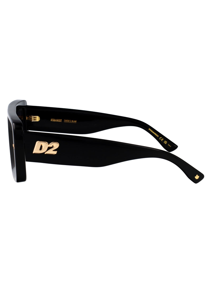 Dsquared2 Black Acetate Rectangle Sunglasses —