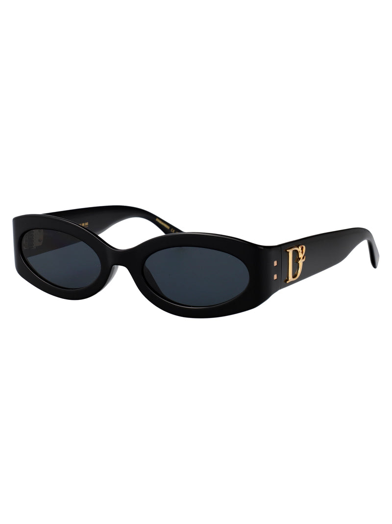 Dsquared2 Oval Acetate Sunglasses — Black