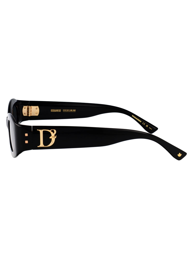 Dsquared2 Oval Acetate Sunglasses — Black