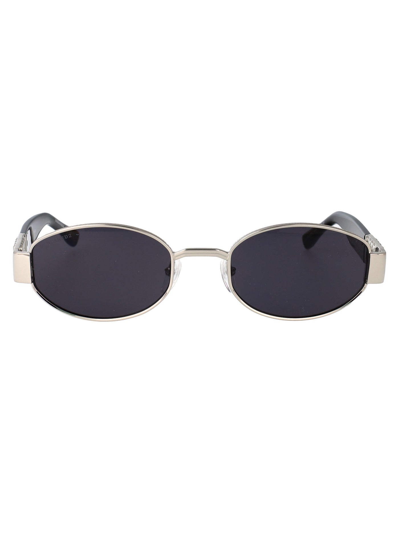 Dsquared2 Metal Oval Sunglasses — Silver