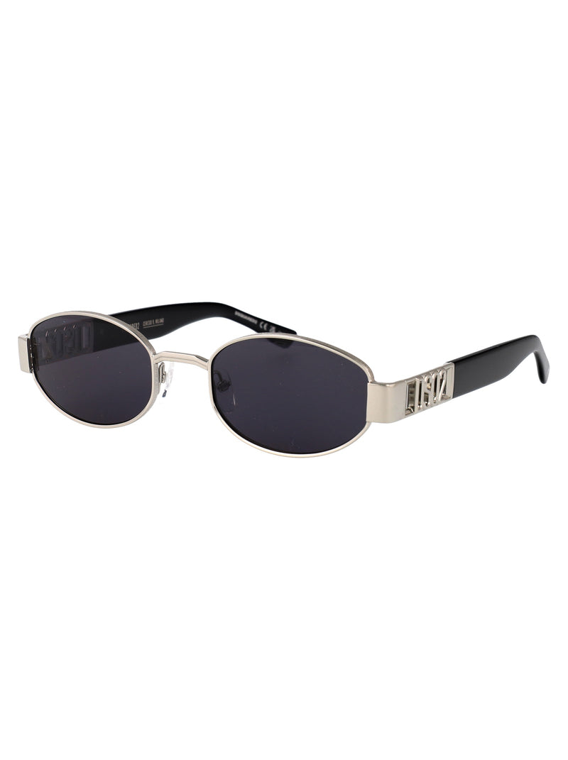Dsquared2 Metal Oval Sunglasses — Silver