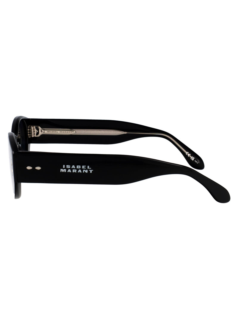 Isabel Marant Oval-Frame Acetate Sunglasses — Black
