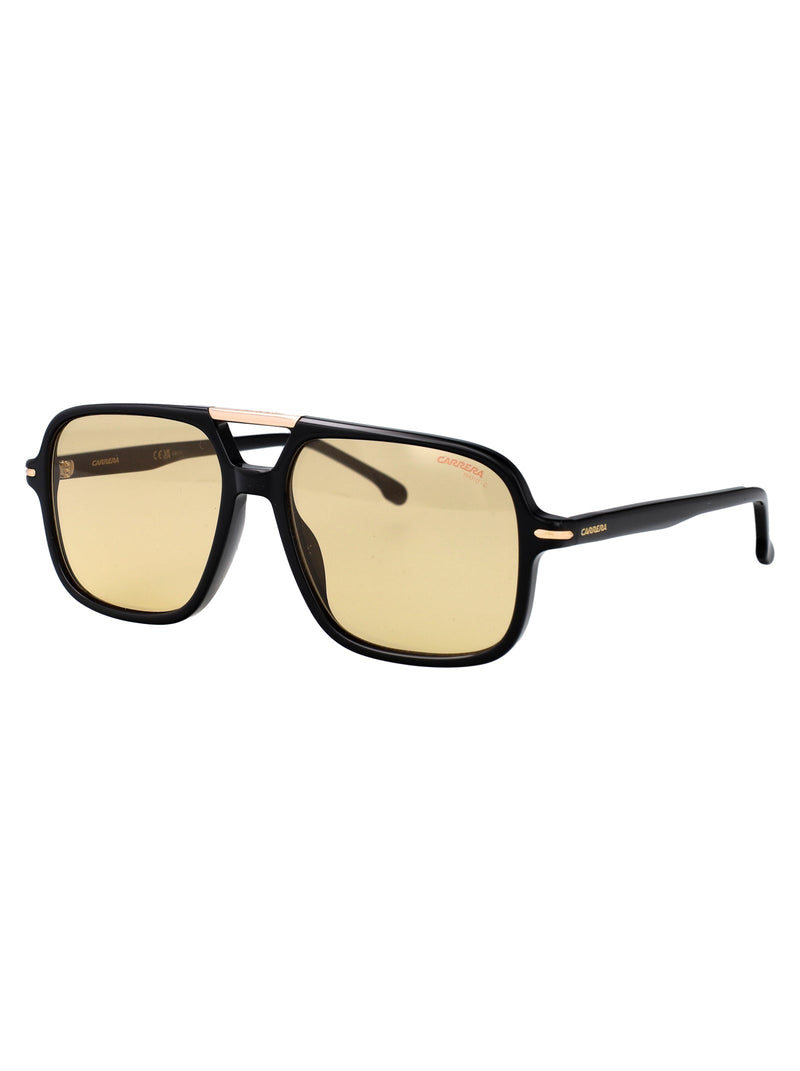 Carrera Yellow-Tinted Acetate Sunglasses — Black