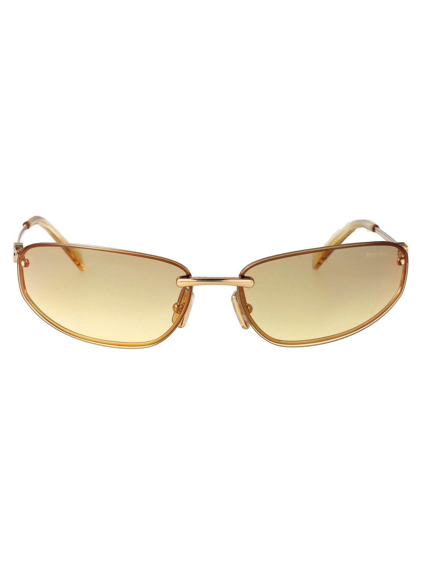 Miu Miu 0mu Gold Metal Aviator Sunglasses —