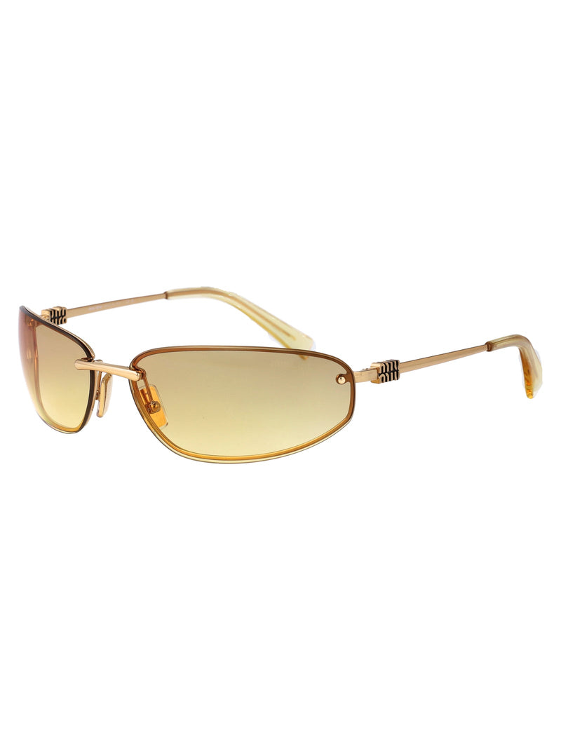 Miu Miu 0mu Gold Metal Aviator Sunglasses —