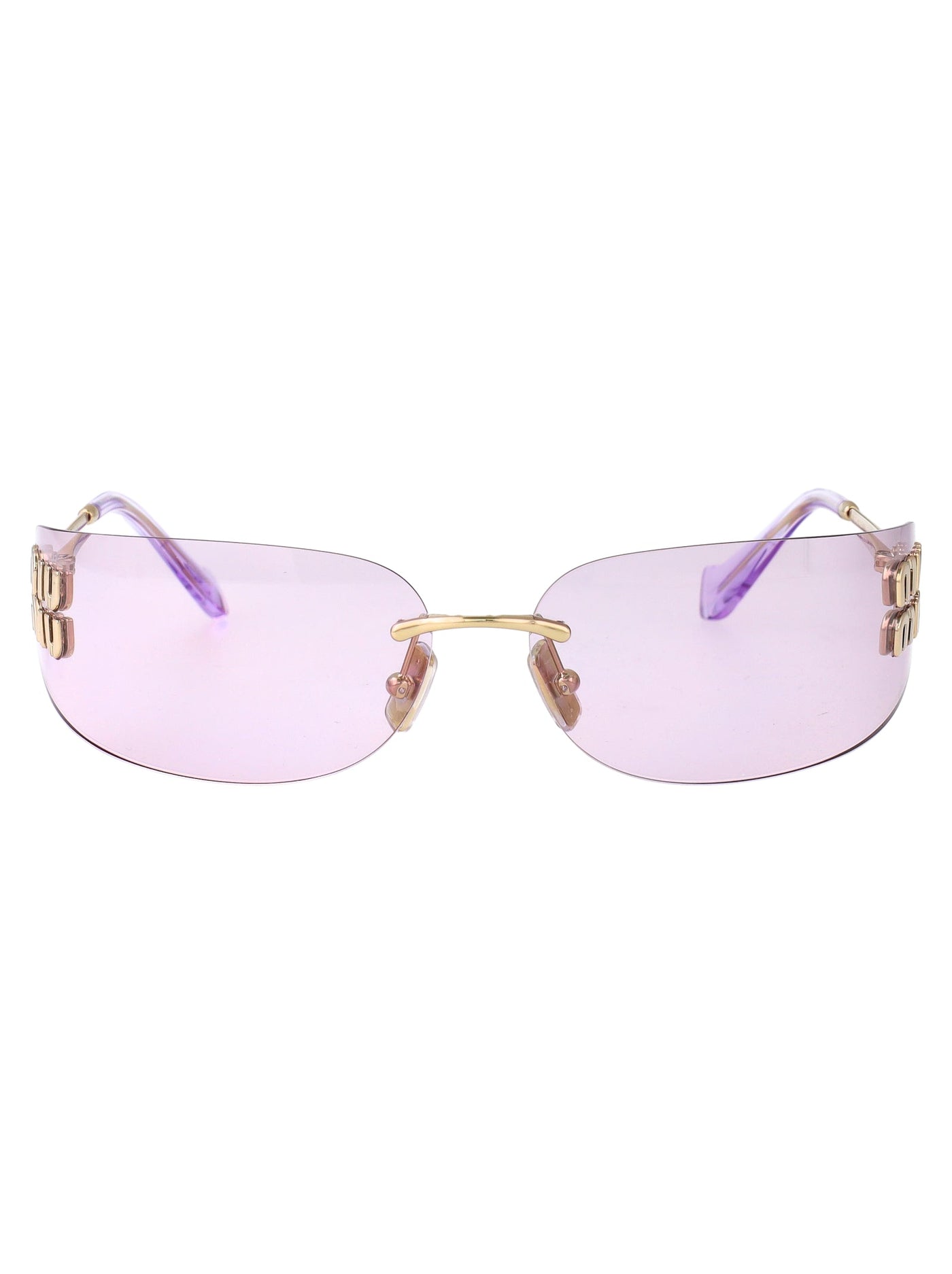Miu Miu 0mu Pale Gold Metal Sunglasses —