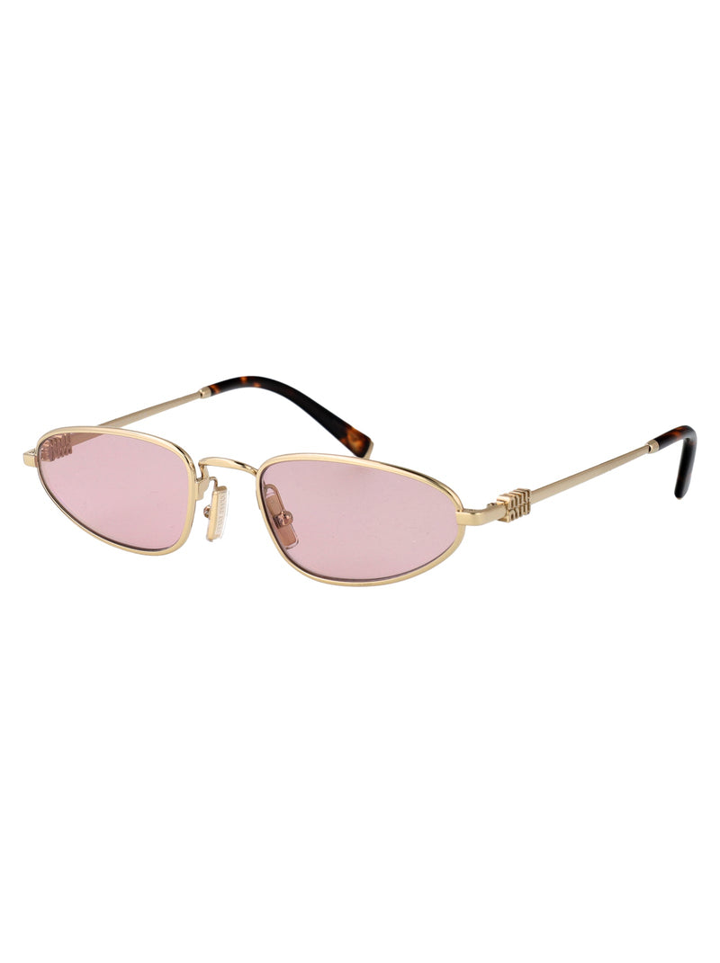 Miu Miu 0mu Metal Frame Sunglasses — Gold