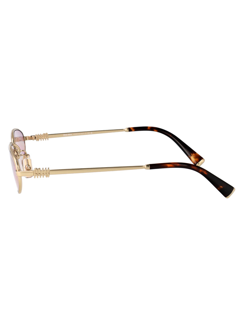 Miu Miu 0mu Metal Frame Sunglasses — Gold