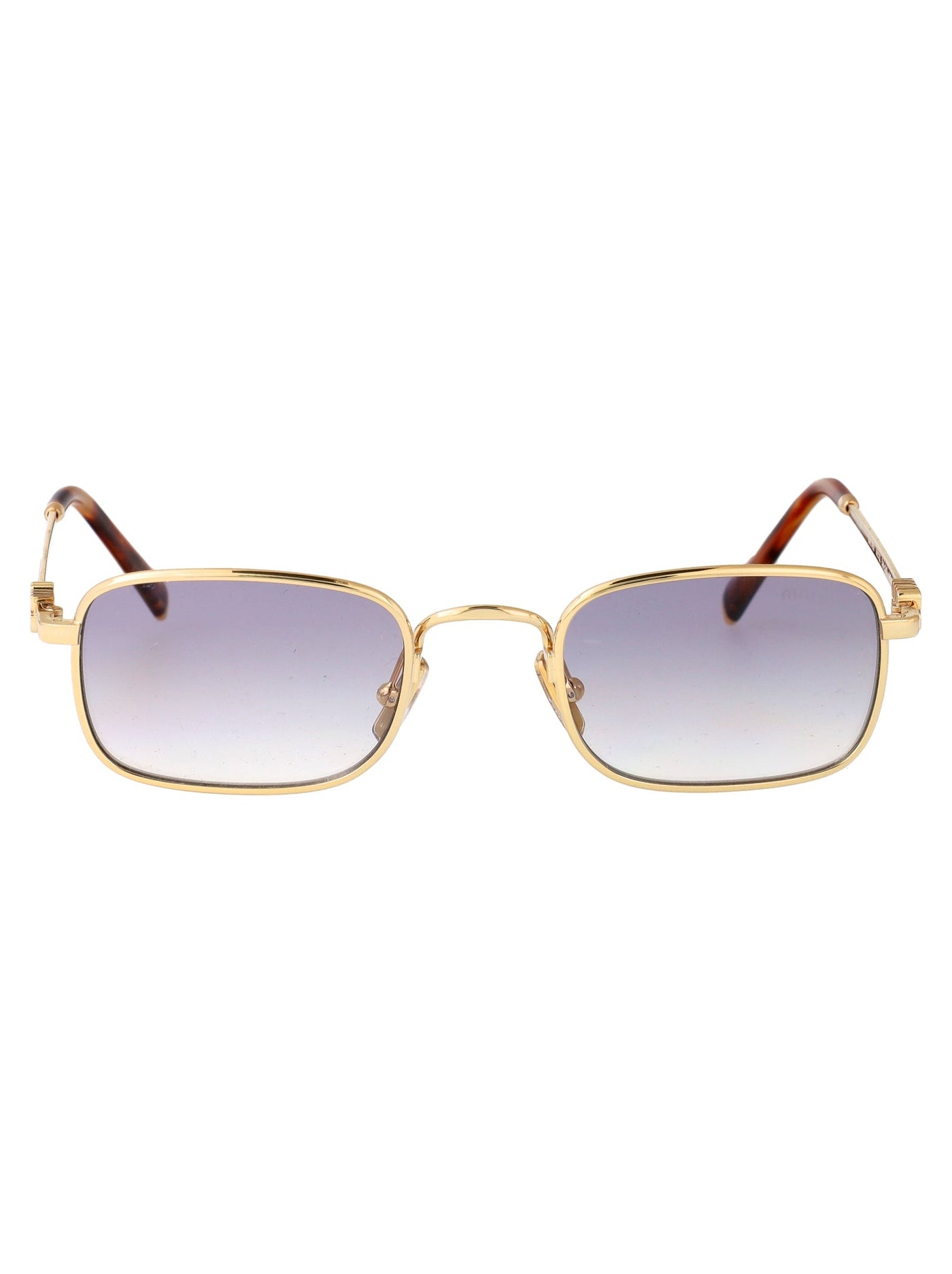 Miu Miu 0mu Metal Frame Sunglasses — Gold