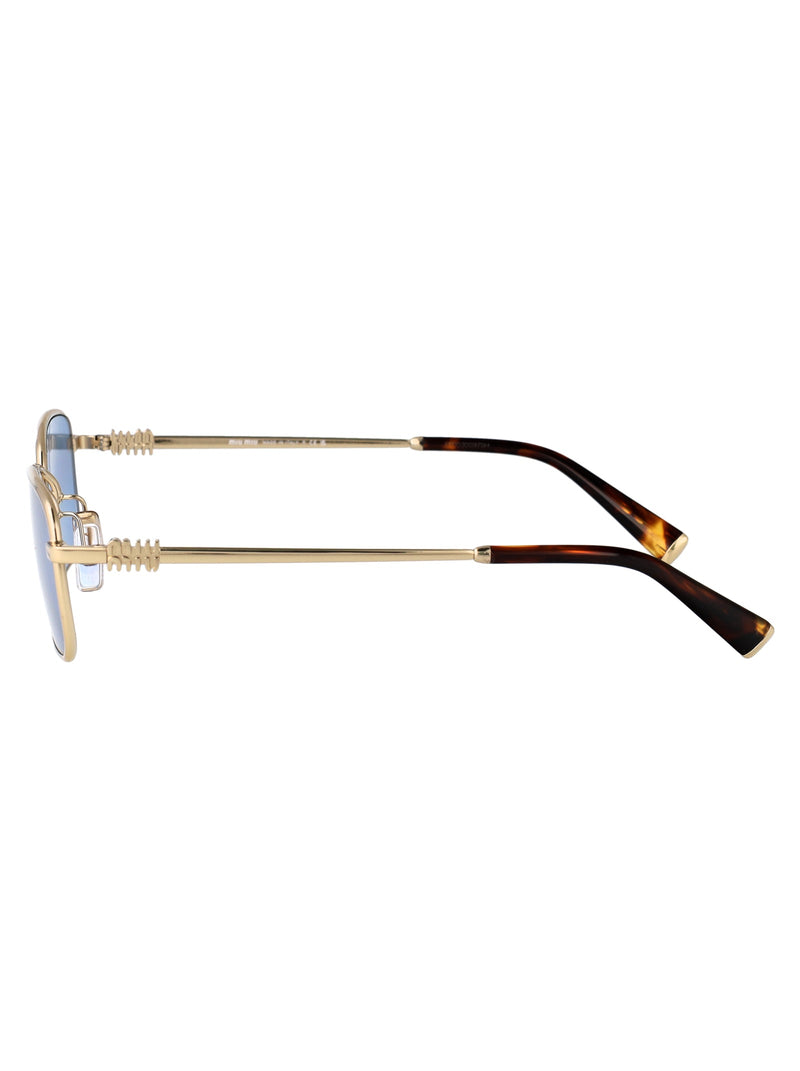 Miu Miu 0mu Metal Frame Sunglasses — Gold