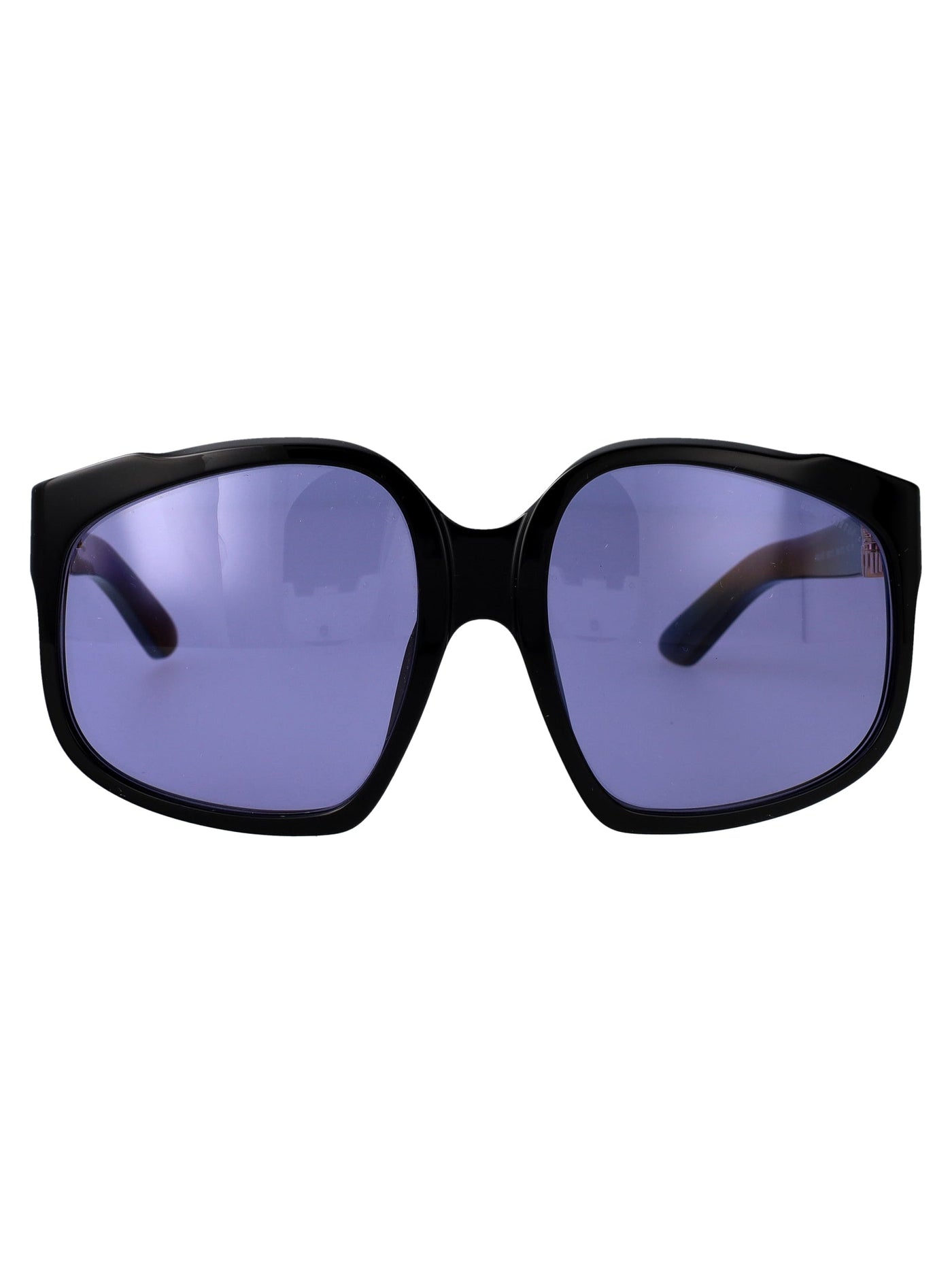 Miu Miu 0mu Purple-Tinted Sunglasses — Black Acetate