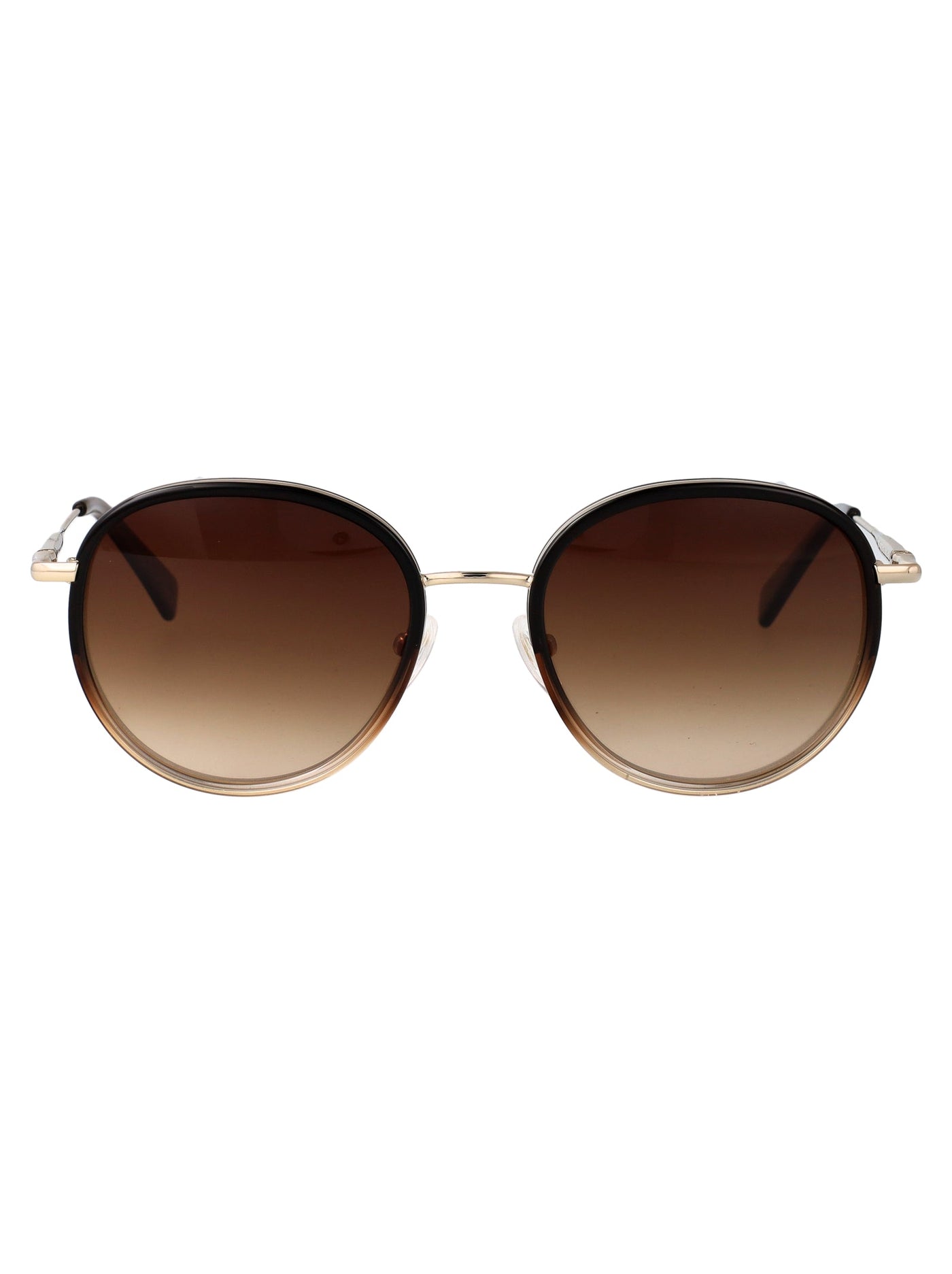 Longchamp Lo176s Polished Gold Metal Sunglasses —