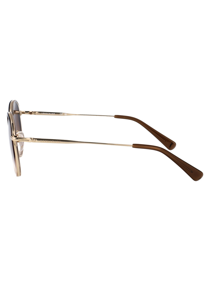 Longchamp Lo176s Polished Gold Metal Sunglasses —
