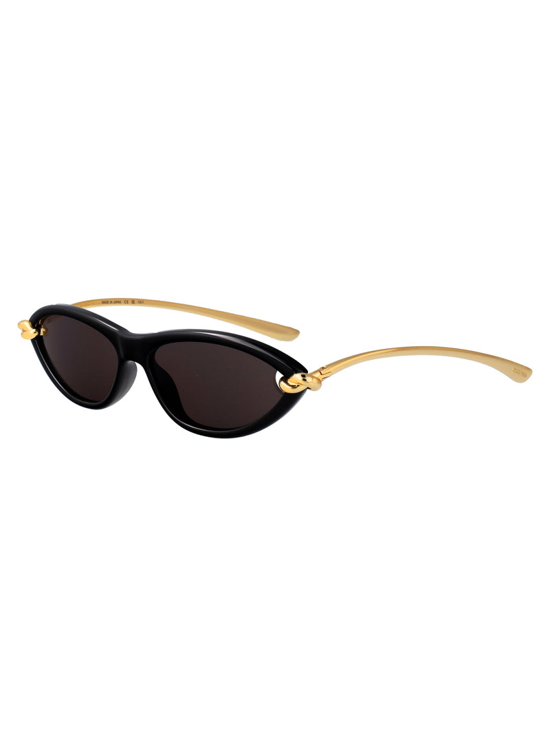 Bottega Veneta Bv1390s Metal Cat-Eye Sunglasses — Black