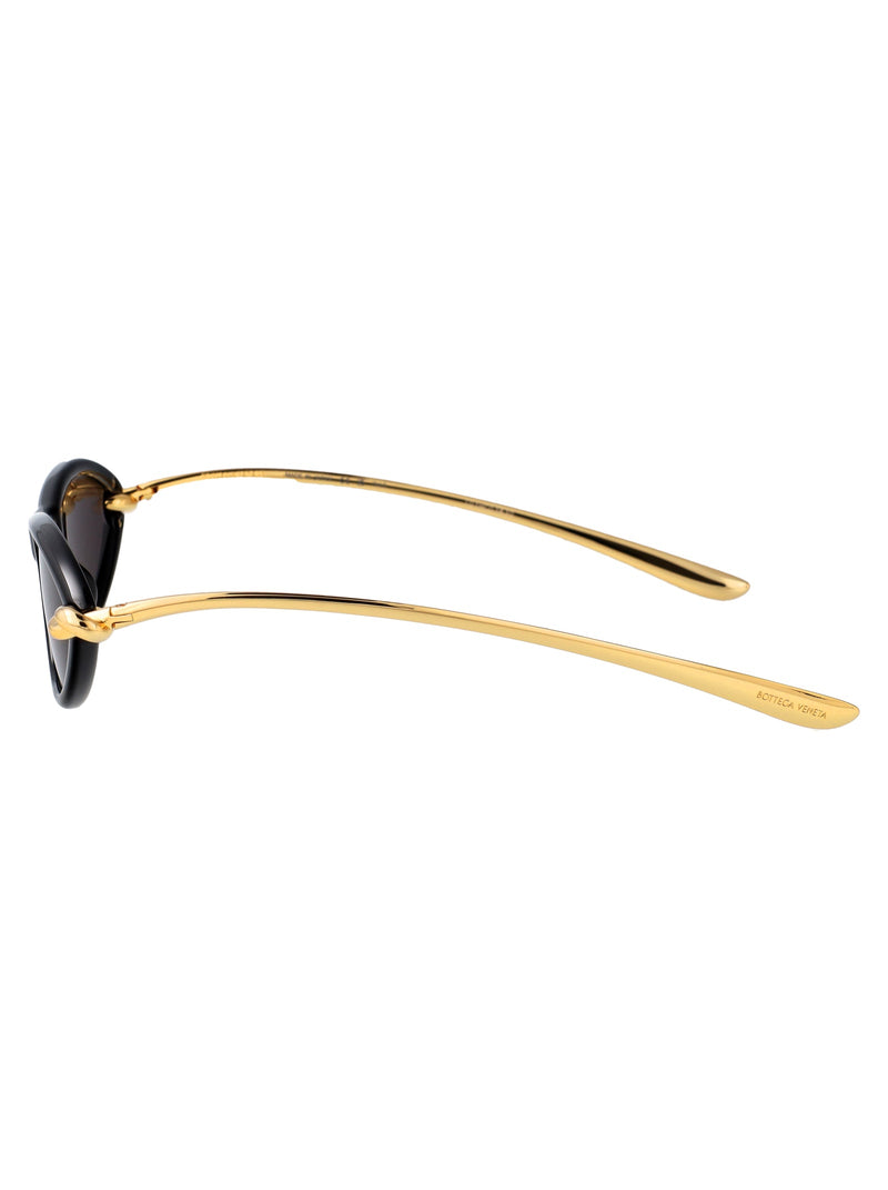 Bottega Veneta Bv1390s Metal Cat-Eye Sunglasses — Black