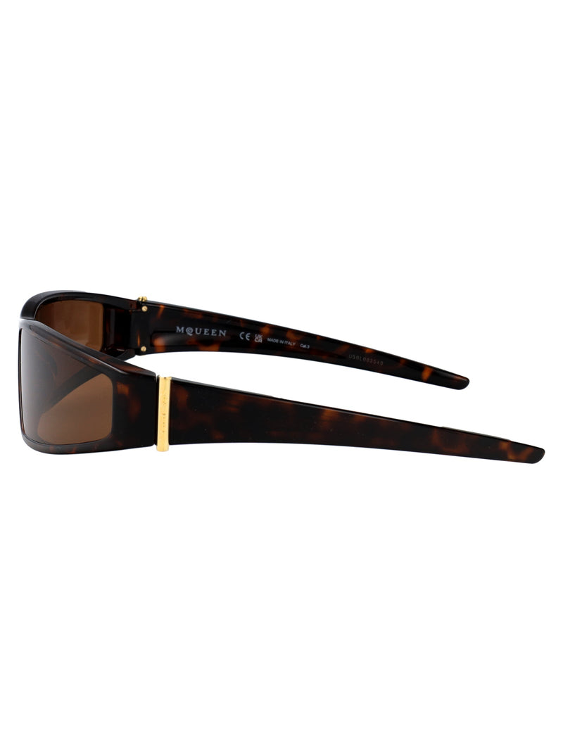 Alexander Mcqueen Am0490s Sculpted Injected Acetate Sunglasses — Brown