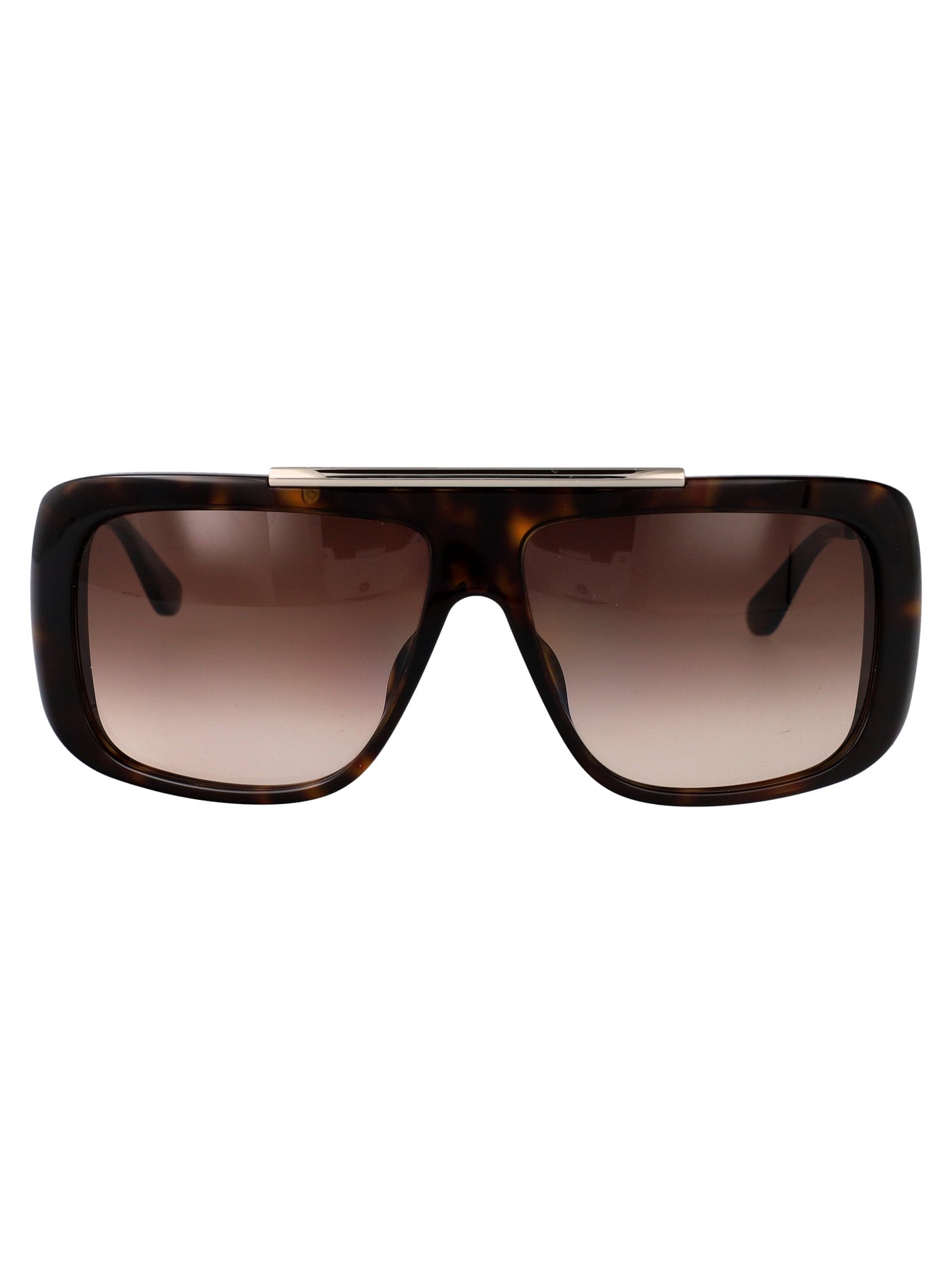 Alexander Mcqueen Am0492s Metal Frame Tortoiseshell Sunglasses — Brown