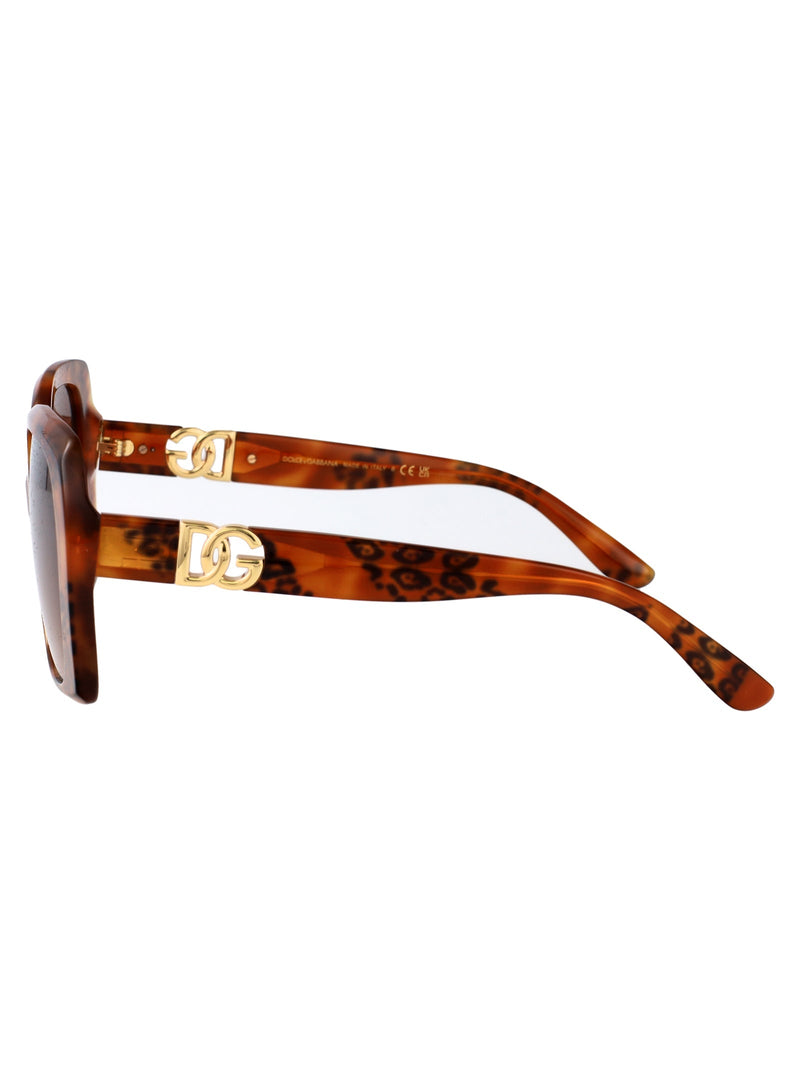 Dolce & Gabbana 0dg4475 Leopard Acetate Square Sunglasses — Brown