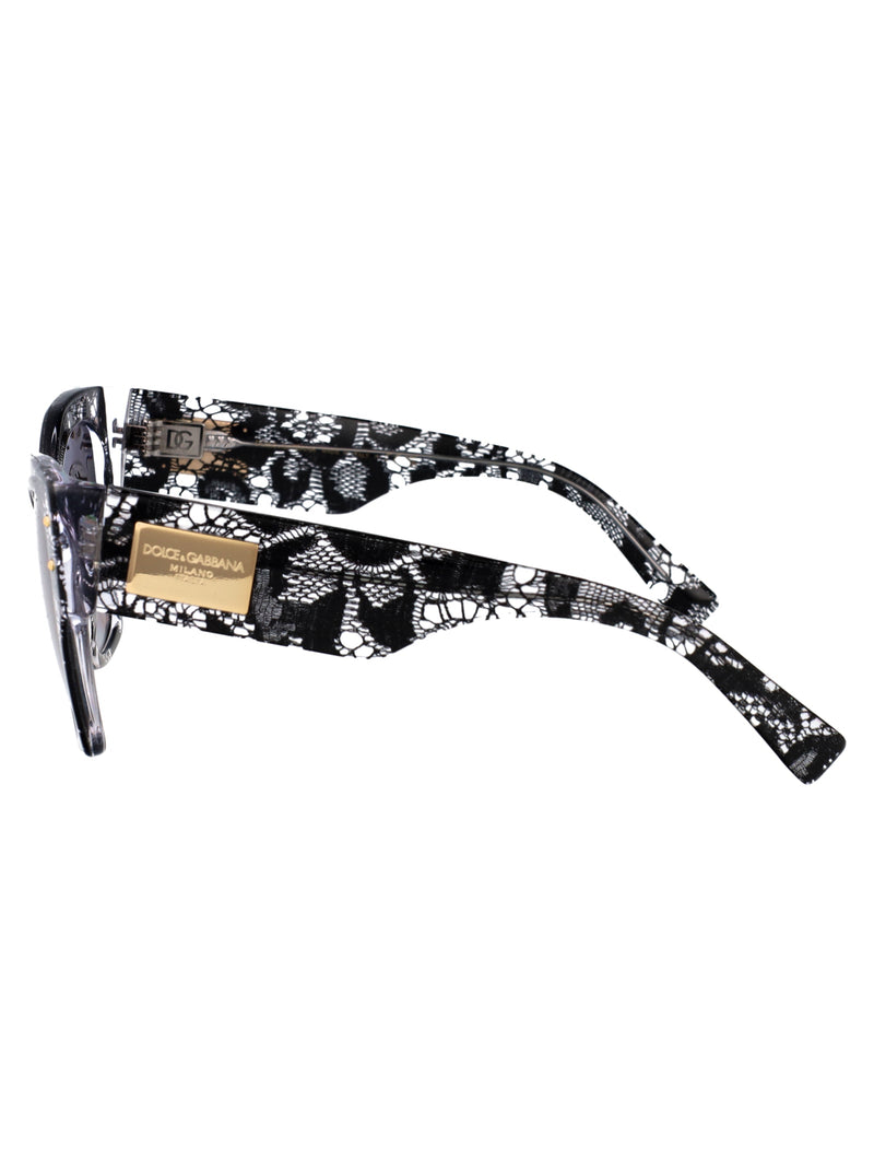 Dolce & Gabbana 0dg4478 Lace-Effect Acetate Sunglasses — Black