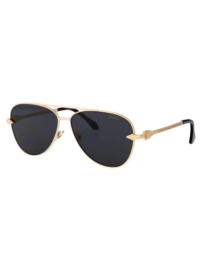 Versace 0ve2283 Gold-Tone Metal Aviator Sunglasses — Gold