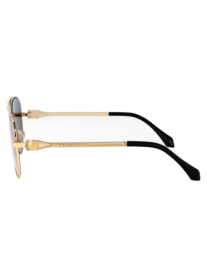 Versace 0ve2283 Gold-Tone Metal Aviator Sunglasses — Gold