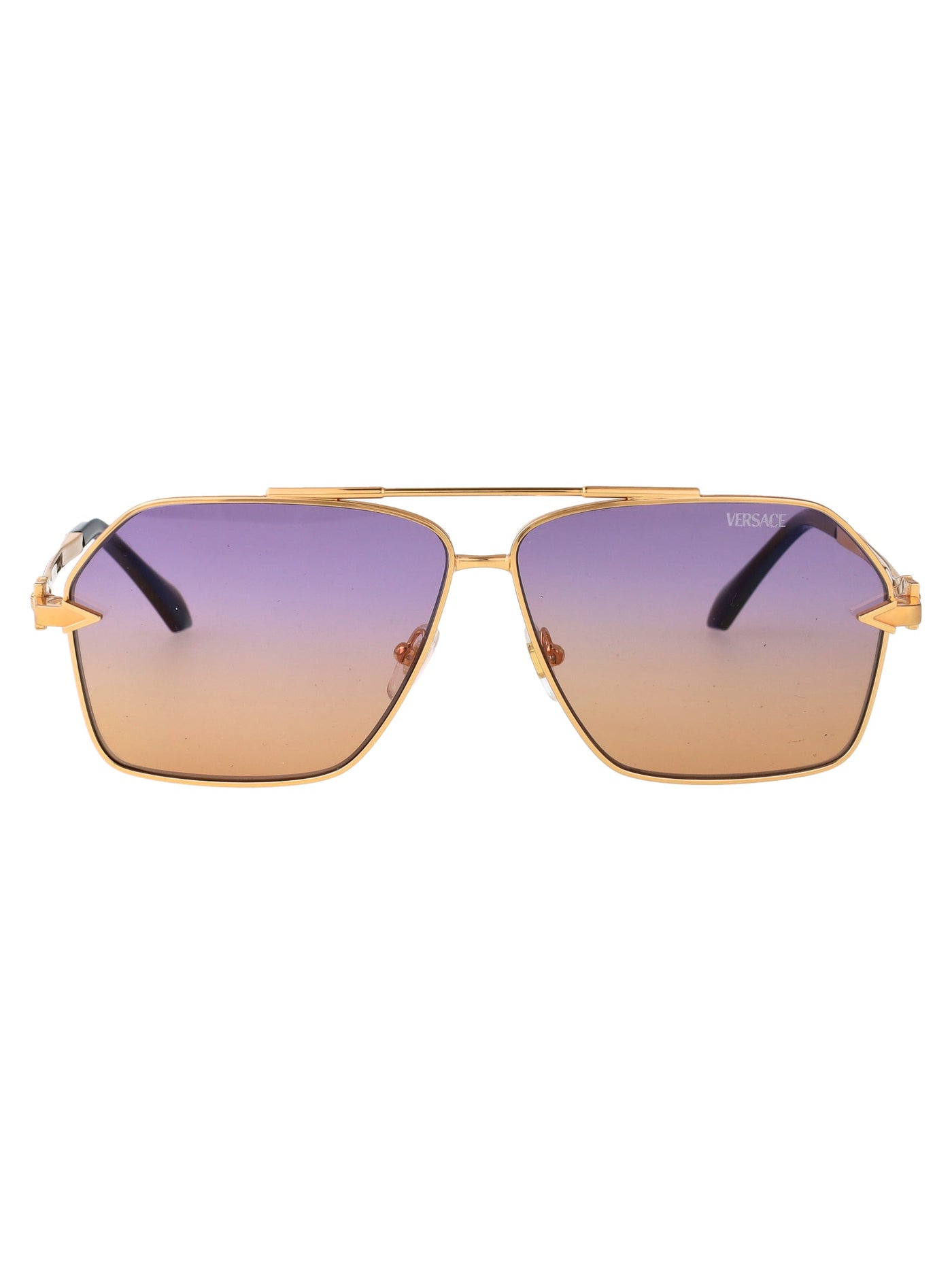 Versace 0ve2284 Gradient-Tinted Metal Aviator Sunglasses — Gold