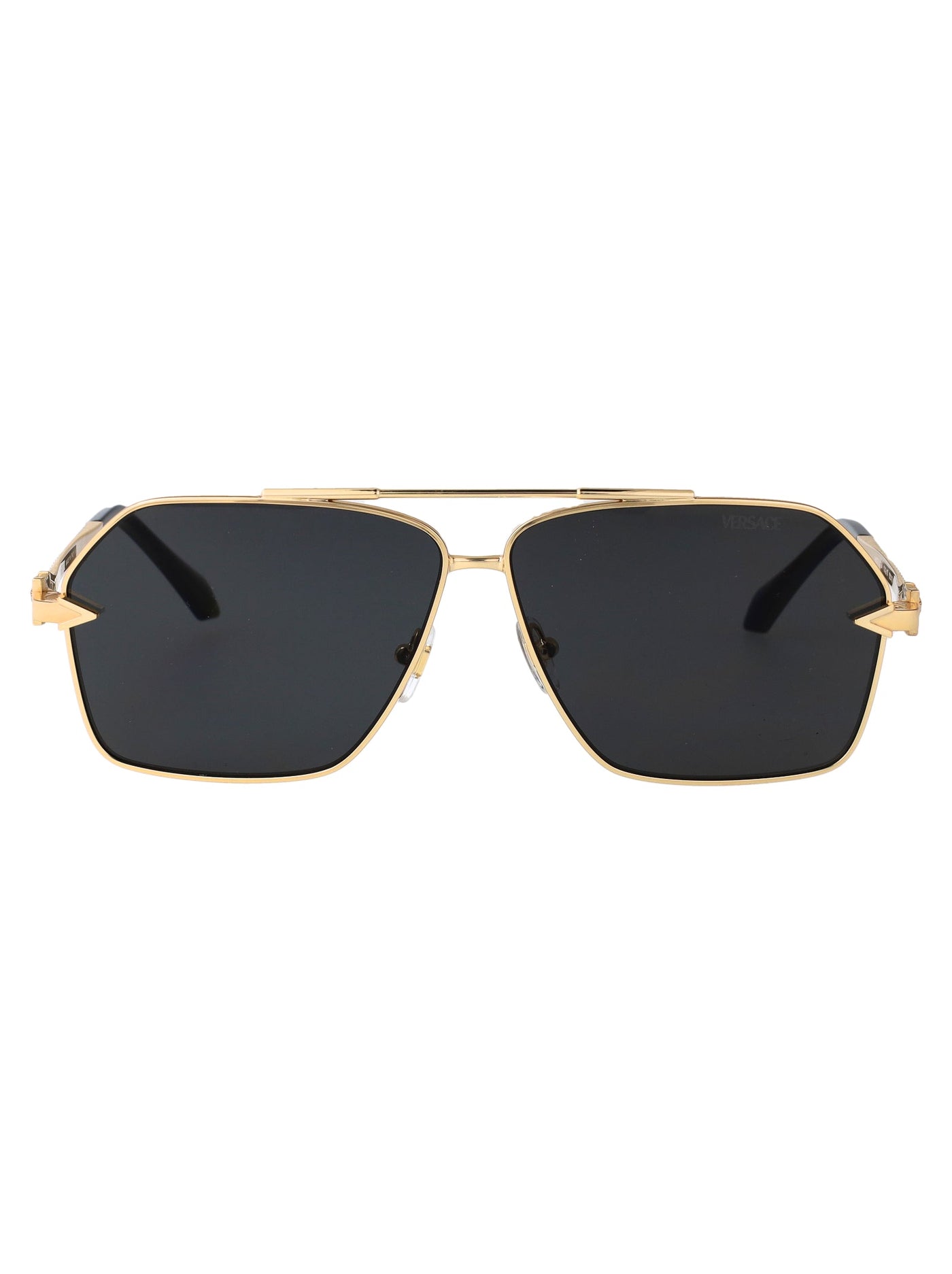 Versace 0ve2284 Gold-Tone Metal Pilot Sunglasses — Gold