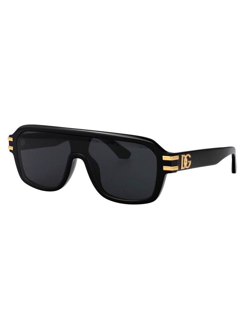 Dolce & Gabbana 0dg4507 Rectangular Frame Sunglasses — Black Acetate