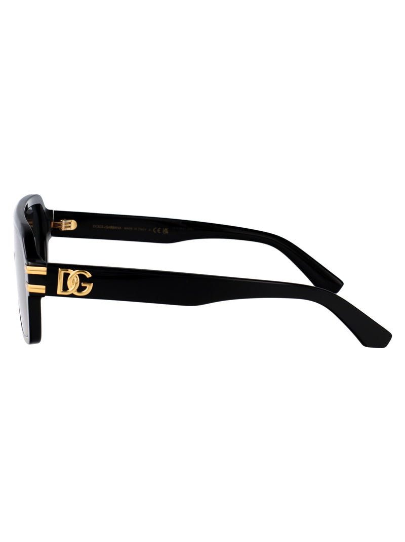 Dolce & Gabbana 0dg4507 Rectangular Frame Sunglasses — Black Acetate