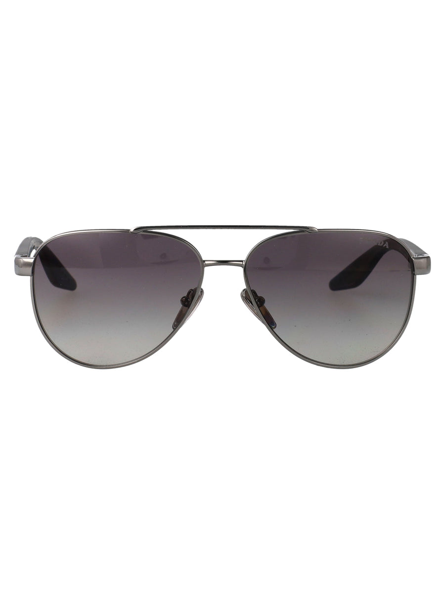 Prada 0ps Aviator Metal Sunglasses — Gray